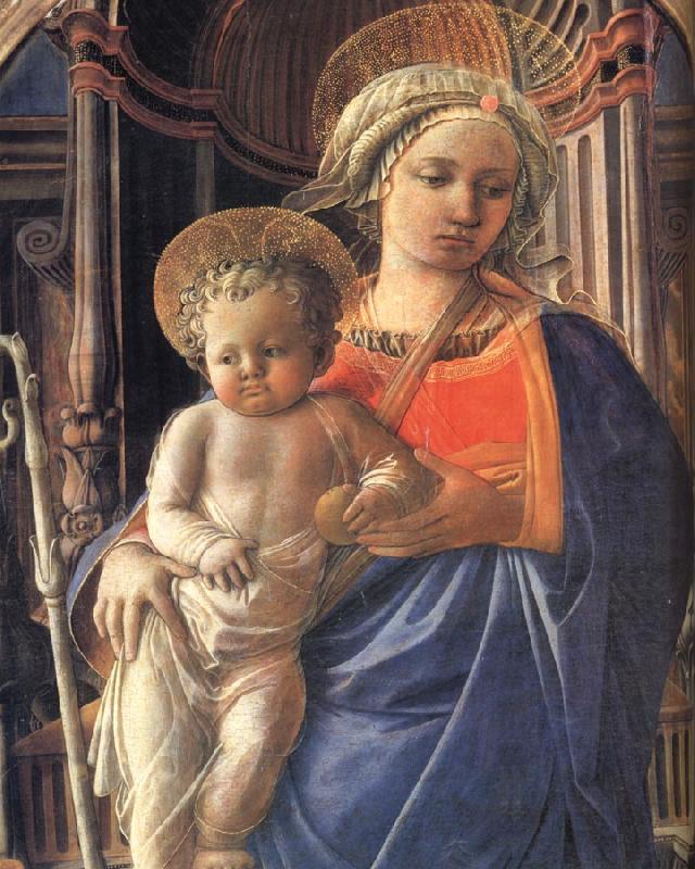 Fra Filippo Lippi Details of Madonna and Child with Angels,St Frediano and St Augustine oil painting image